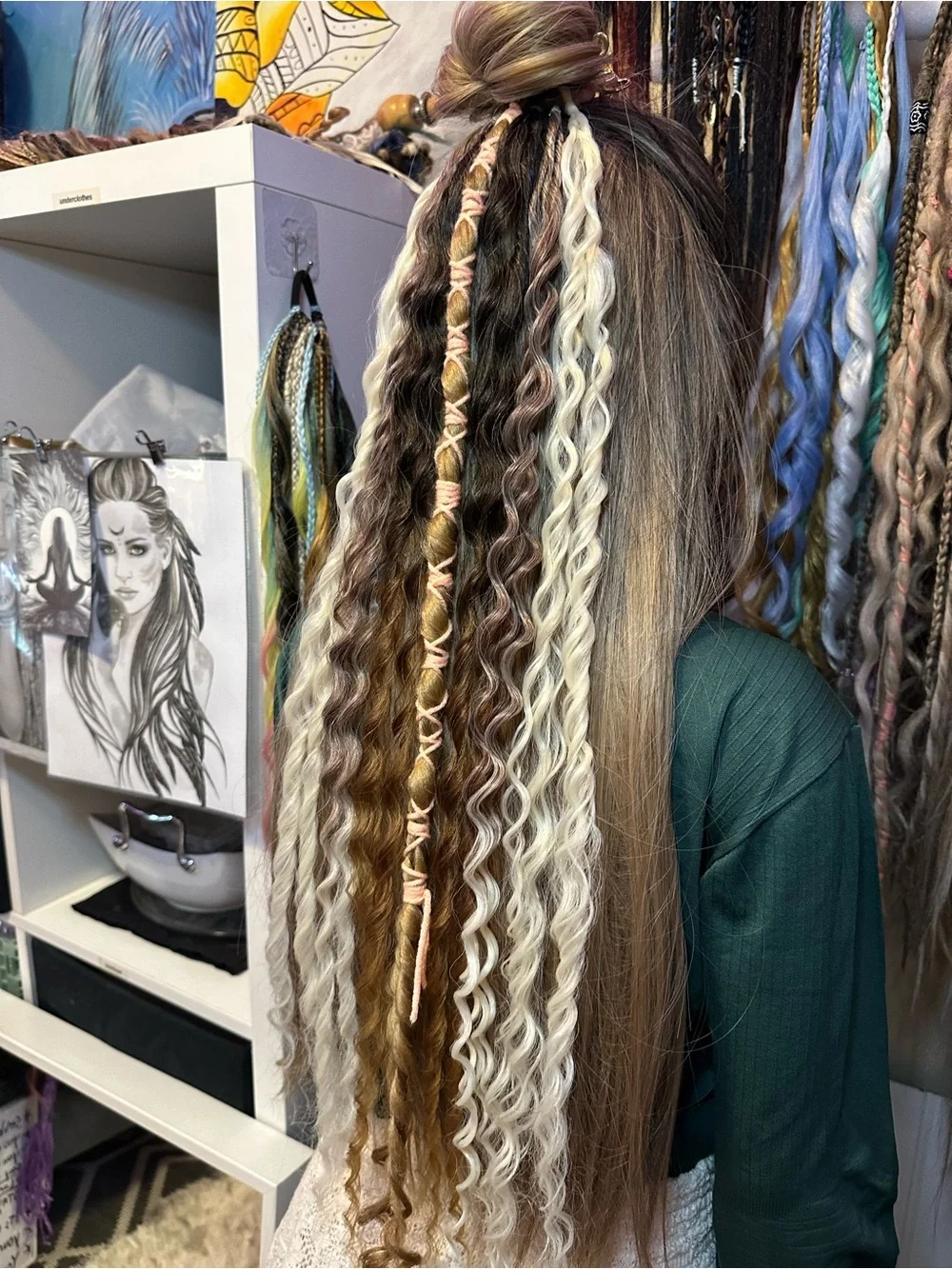 Boho Mixed Brown and Blonde Braided Hair Extensions